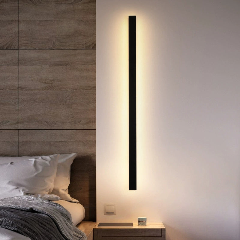 Lámpara de pared LED rectangular larga minimalista moderna de aluminio y acrílico para jardín
