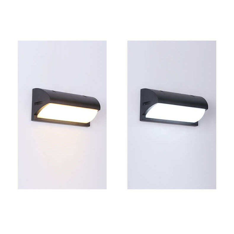 Lámpara de pared LED con sensor exterior impermeable de geometría simple y moderna