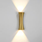 Modern Minimalist Waterproof Rectangle Upper And Lower Illuminated Aluminum Lens LED Wall Sconce Lamp For Outdoor Patio