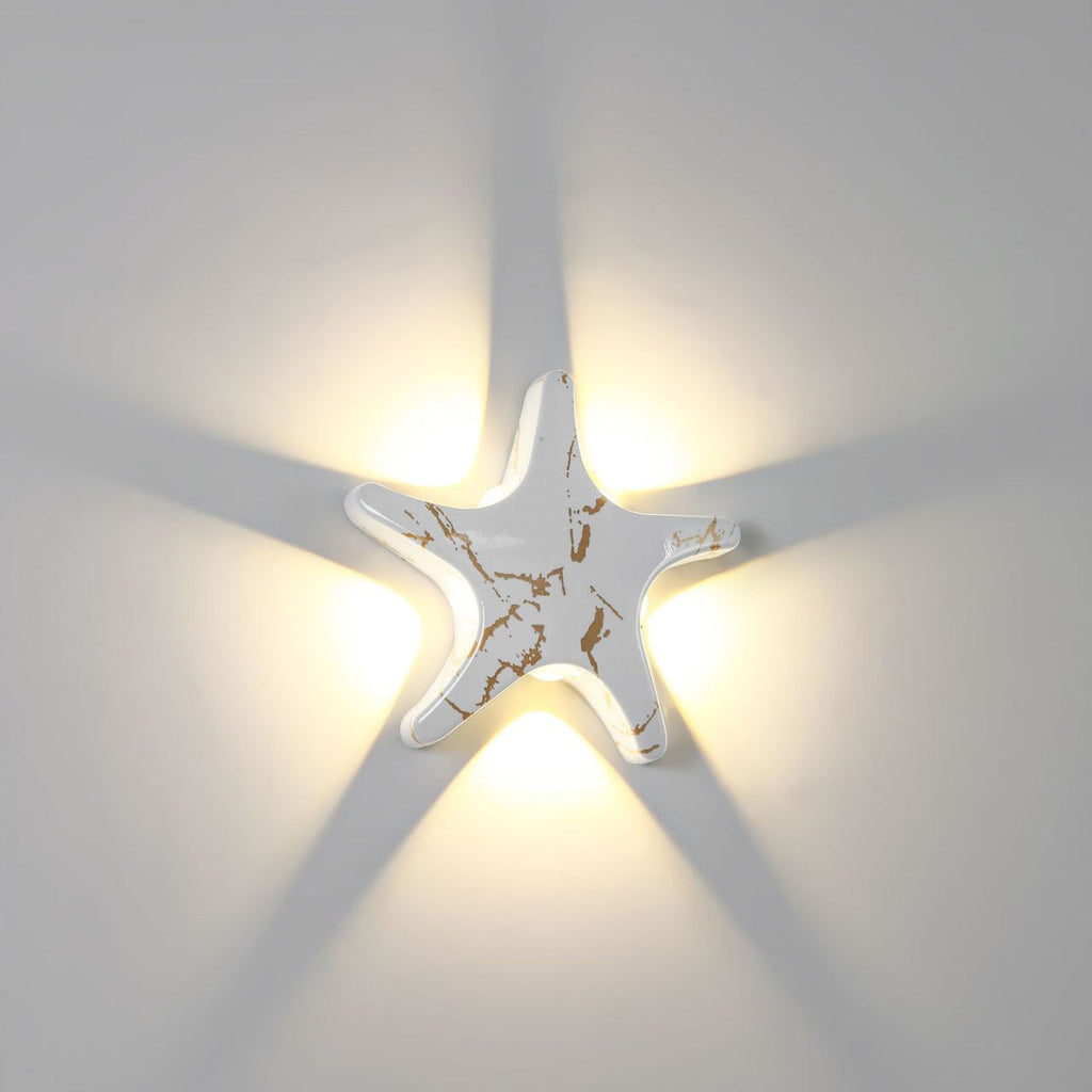 Lámpara de pared LED impermeable con diseño de estrella de mar de aluminio de simplicidad contemporánea para patio exterior