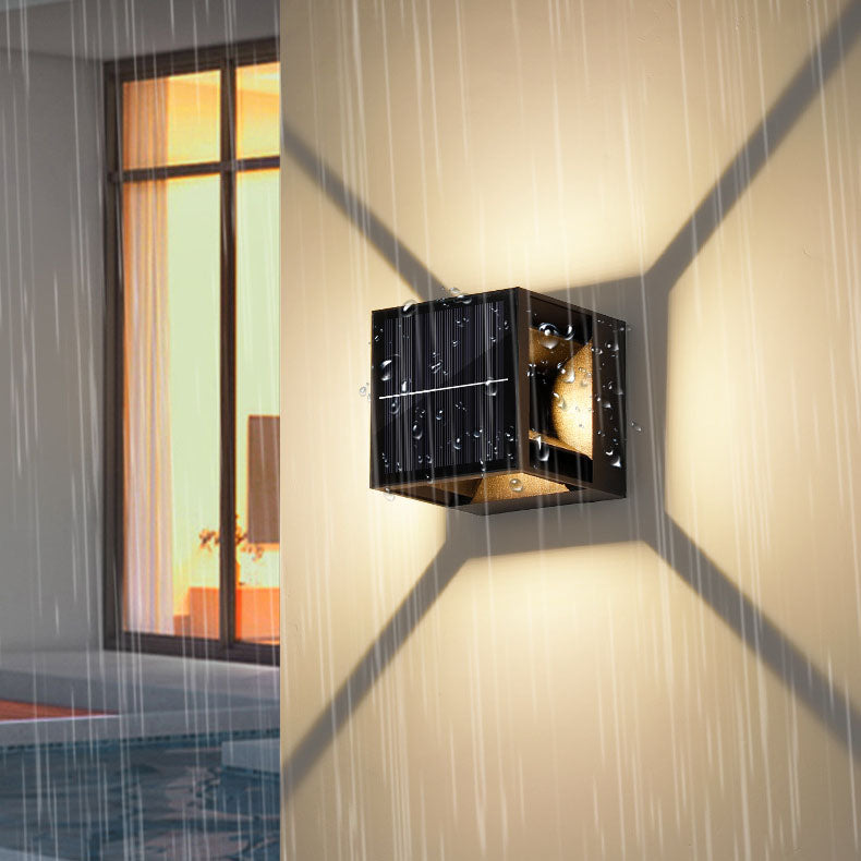 Lámpara de pared LED cuadrada de aluminio con franjas, estilo moderno y minimalista, para jardín