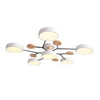 Contemporary Scandinavian Round Molecule Branch Design LED Semi-Flush Mount Ceiling Light For Living Room