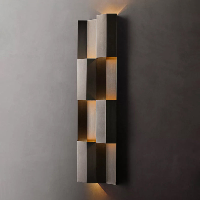 Lámpara de aplique de pared LED rectangular de acero inoxidable, impermeable, estilo retro contemporáneo, para patio exterior