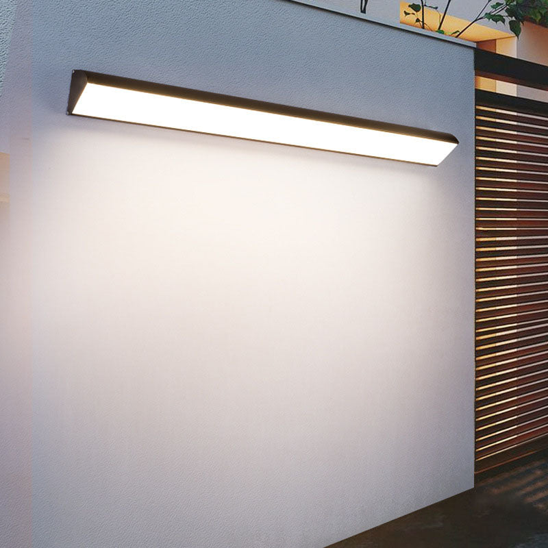 Lámpara de pared LED impermeable rectangular de aluminio industrial contemporánea para patio exterior