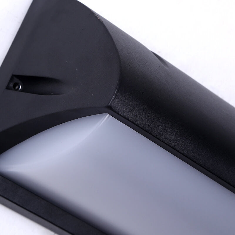 Lámpara de pared LED con sensor exterior impermeable de geometría simple y moderna