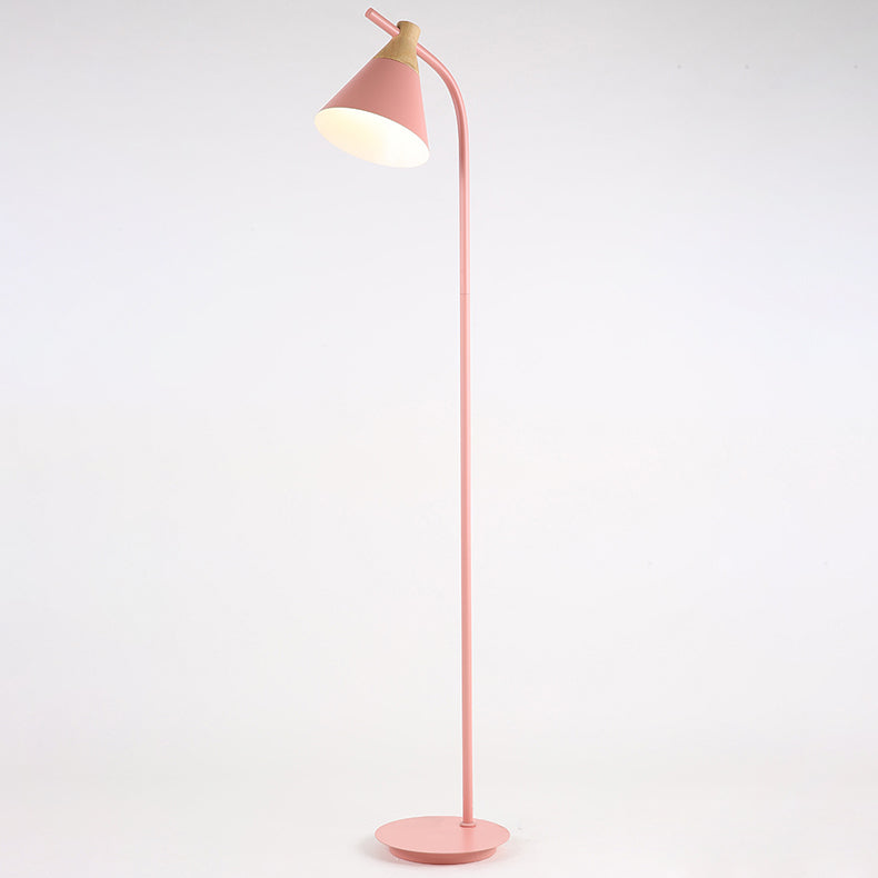 Contemporary Nordic Round Macaron Metal 1-Light Standing Floor Lamp For Living Room