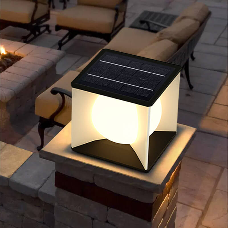 Modern Minimalist Square Globe LED Post Cap Light Waterproof IP65 Outdoor Pillar Lamp for Garden Fence Patio Wholesale