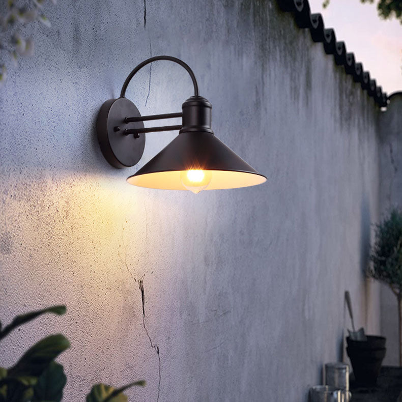 Contemporary Industrial Barn Iron Antique 1-Light Outdoor Waterproof Wall Sconce Lamp For Outdoor