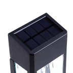 Waterproof Solar Garden Lights Outdoor LED Pathway Bollard Lamp with Ripple Glass for Lawn and Patio