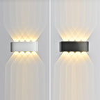 Moderna lámpara de pared LED minimalista impermeable de cilindro rectangular de aluminio y hierro acrílico para patio exterior