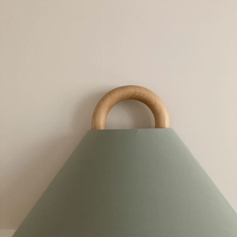 Japandi Solid Wood Wall Sconce Pleated Fabric Plug-In Bedside Reading Lamp for Bedroom and Living Room