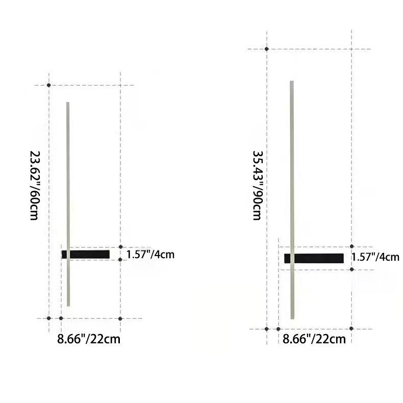 Aplique de pared LED de hierro y acrílico largo de una palabra moderno, minimalista e impermeable para jardín