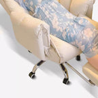 Reposapiés reclinable moderno minimalista ajustable – Tapicería cuadrada de tela, espuma acolchada, acero y aleación de aluminio – Hogar y oficina