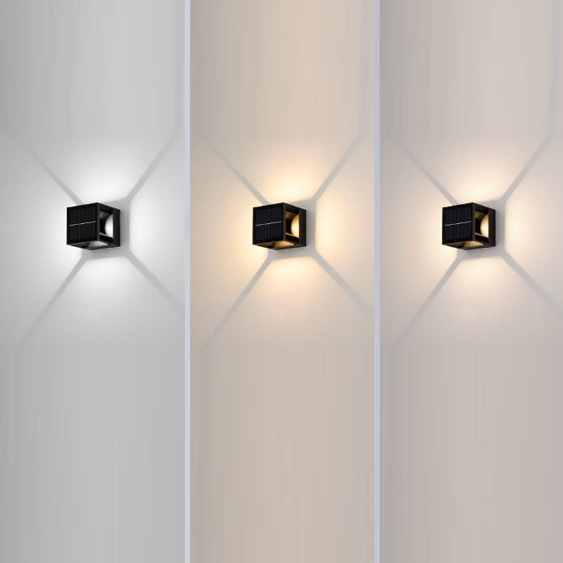 Lámpara de pared LED cuadrada de aluminio con franjas, estilo moderno y minimalista, para jardín