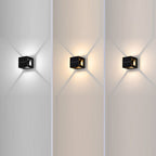 Lámpara de pared LED cuadrada de aluminio con franjas, estilo moderno y minimalista, para jardín