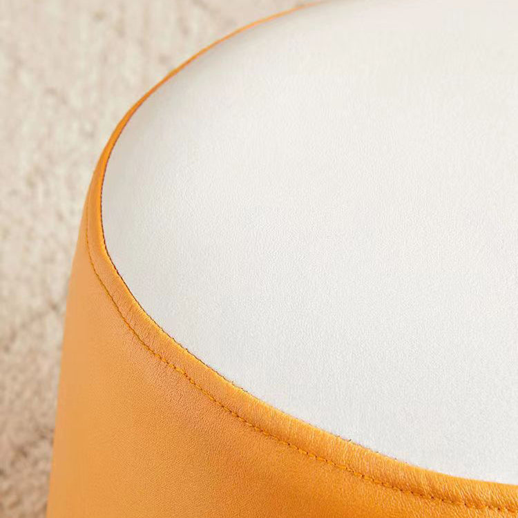 Puf Cilíndrico de Tela Elegante y Moderno – Taburete Bajo para Sala de Estar