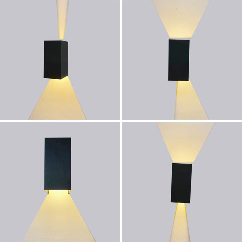 Aplique de pared LED cuadrado inteligente moderno y minimalista de aluminio con atenuación por APP, resistente al agua, para exteriores