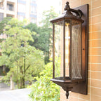 Traditional Vintage Transparent Cage Waterproof  1-Light Wall Sconce Lamp For Outdoor