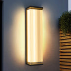 Modern Fluted Acrylic LED Outdoor Wall Sconce Waterproof Tall Exterior Light Fixture for Front Porch and Patio