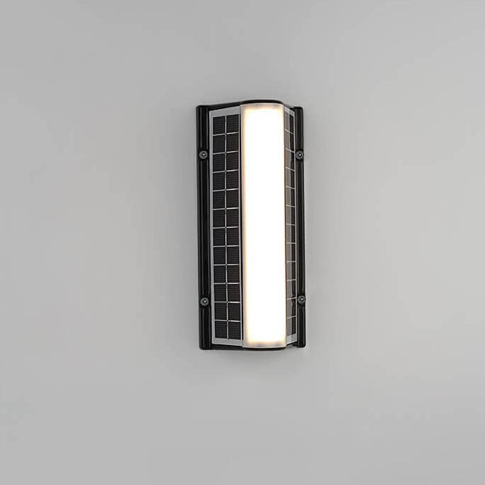 Lámpara de pared moderna solar impermeable de acrílico con tira larga LED para exteriores