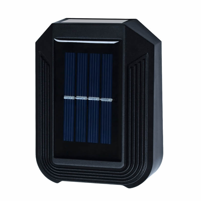 Waterproof Solar Up and Down Wall Sconce Outdoor LED Fence Light Modern Exterior Lighting for Patio and Porch