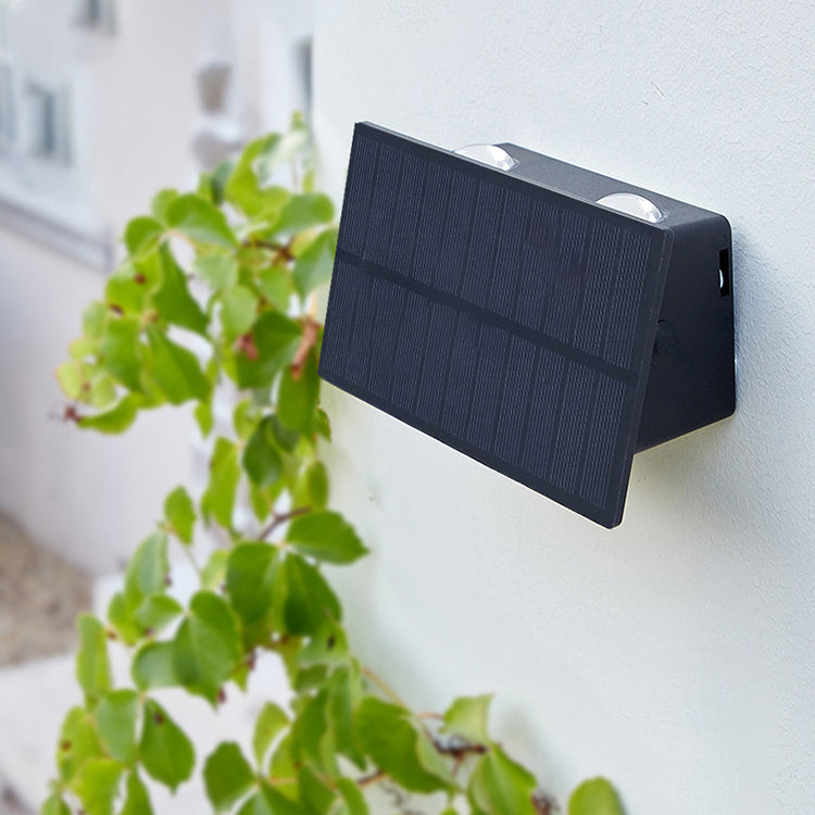 Lámpara de pared LED rectangular moderna minimalista solar impermeable de ABS para exteriores para jardín