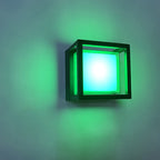 Aplique de pared LED cuadrado de aluminio y acrílico, impermeable, moderno y minimalista para jardín