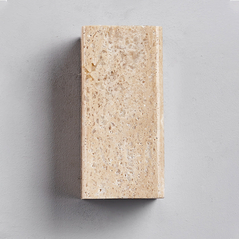 Organic Modern Natural Travertine Wall Sconce Waterproof LED Up/Down Accent Light for Indoor and Outdoor Decor