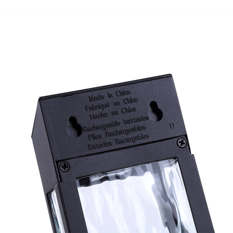 Waterproof Solar Garden Lights Outdoor LED Pathway Bollard Lamp with Ripple Glass for Lawn and Patio