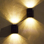 Waterproof Solar Up and Down Wall Sconce Outdoor LED Fence Light Modern Exterior Lighting for Patio and Porch