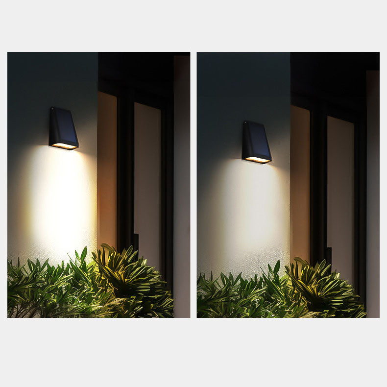 Aplique de pared LED moderno minimalista solar rectangular trapezoidal de ABS PC para jardín