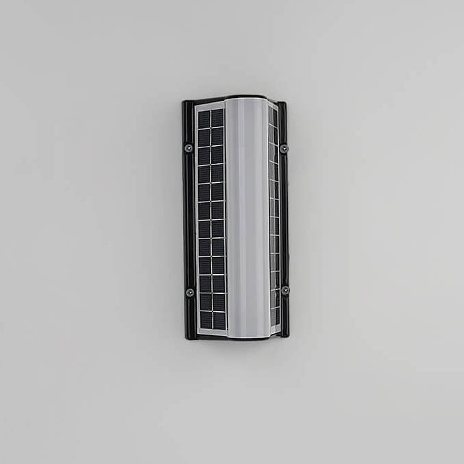 Lámpara de pared moderna solar impermeable de acrílico con tira larga LED para exteriores