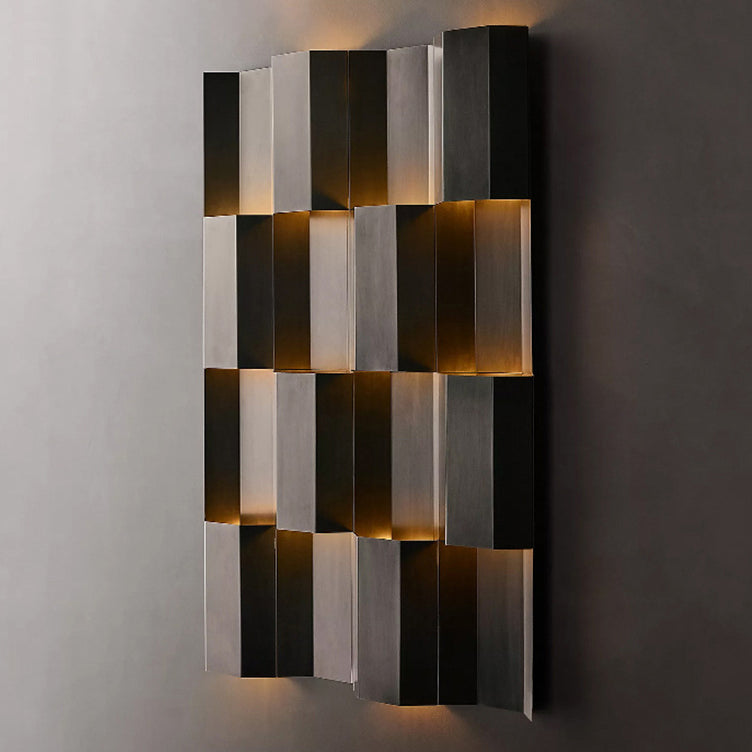 Lámpara de aplique de pared LED rectangular de acero inoxidable, impermeable, estilo retro contemporáneo, para patio exterior