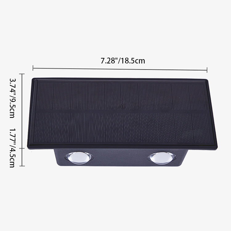 Lámpara de pared LED rectangular moderna minimalista solar impermeable de ABS para exteriores para jardín