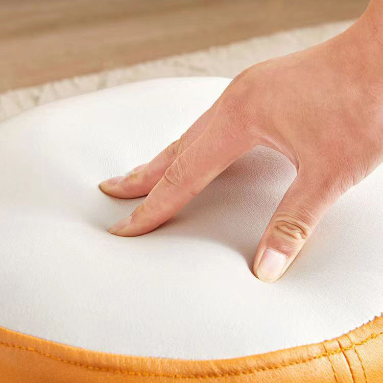 Puf Cilíndrico de Tela Elegante y Moderno – Taburete Bajo para Sala de Estar