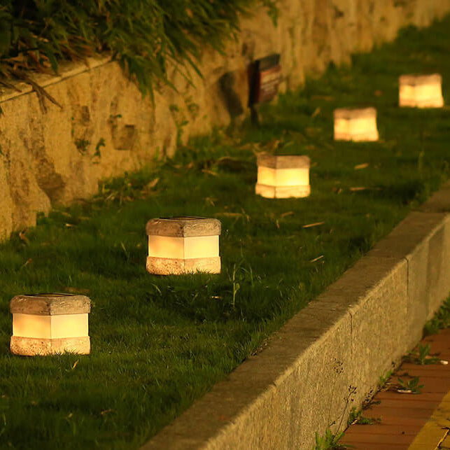 Waterproof Solar Simulation of Rock Lights Faux Stone LED Pathway Lamp Landscape Lighting for Garden and Yard