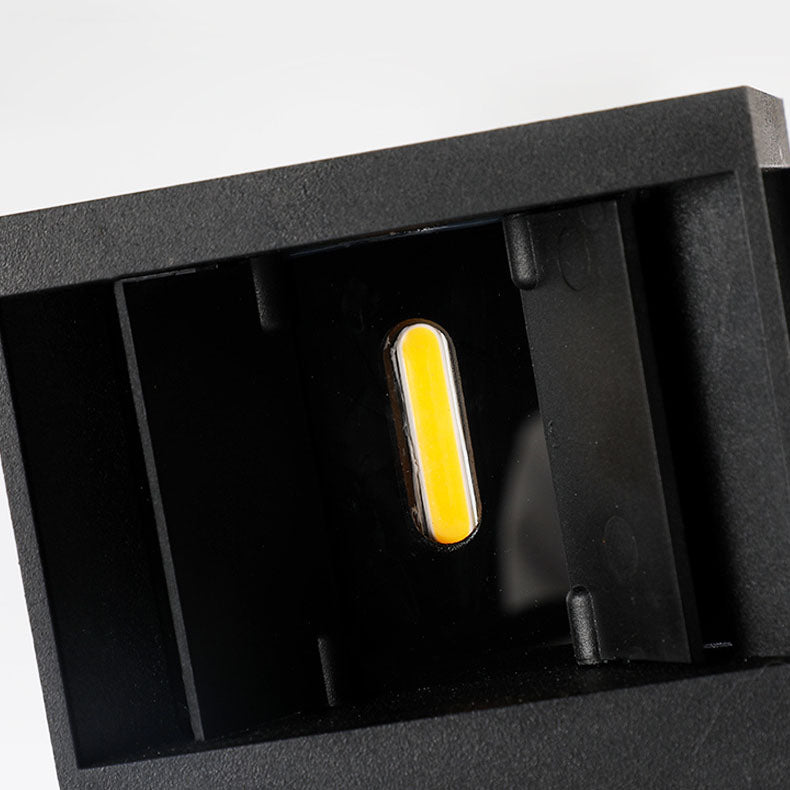 Lámpara de pared LED cuadrada de aluminio con franjas, estilo moderno y minimalista, para jardín