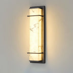 Contemporary Industrial Imitation Marble Resin Lampshade Column LED Outdoor Waterproof Wall Sconce Lamp For Garden