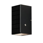 Modern Solar Black Rectangular Die-Cast Aluminum Solar LED Outdoor Wall Light