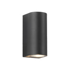 Lámpara de pared de estilo cilindro de vidrio y aluminio, moderna y minimalista, impermeable, con 2 luces para patio exterior