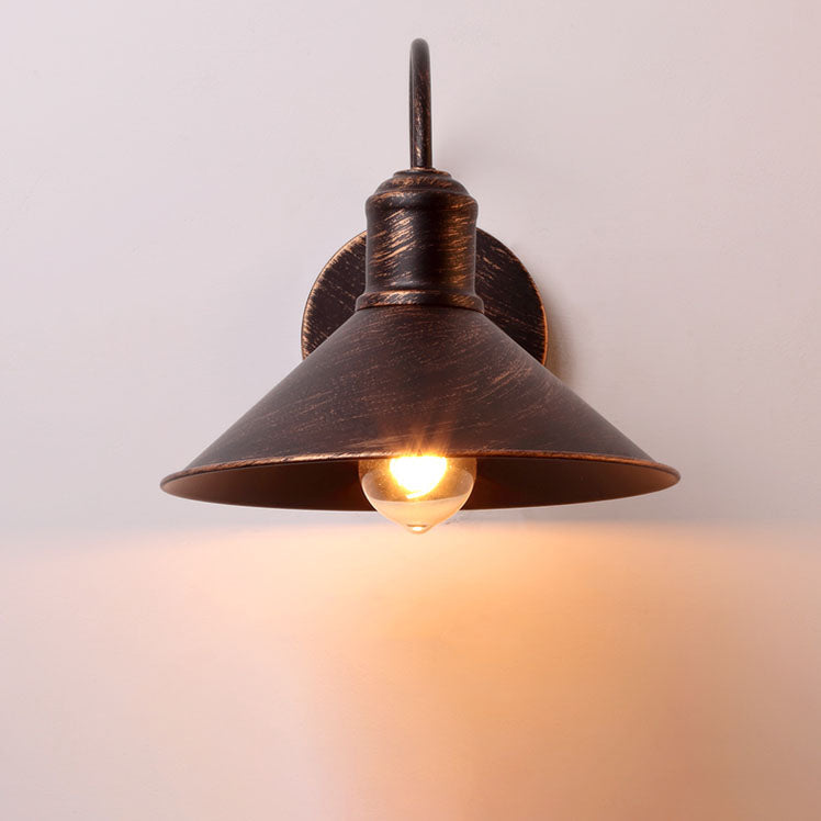 Contemporary Industrial Barn Iron Antique 1-Light Outdoor Waterproof Wall Sconce Lamp For Outdoor