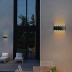 Moderna lámpara de pared LED minimalista impermeable de cilindro rectangular de aluminio y hierro acrílico para patio exterior