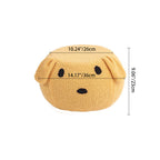 Taburete redondo de vellón tipo osito de peluche con diseño art déco moderno, construcción de madera contrachapado, sin respaldo y sin brazos, de perfil bajo para sala de estar