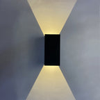 Aplique de pared LED cuadrado inteligente moderno y minimalista de aluminio con atenuación por APP, resistente al agua, para exteriores