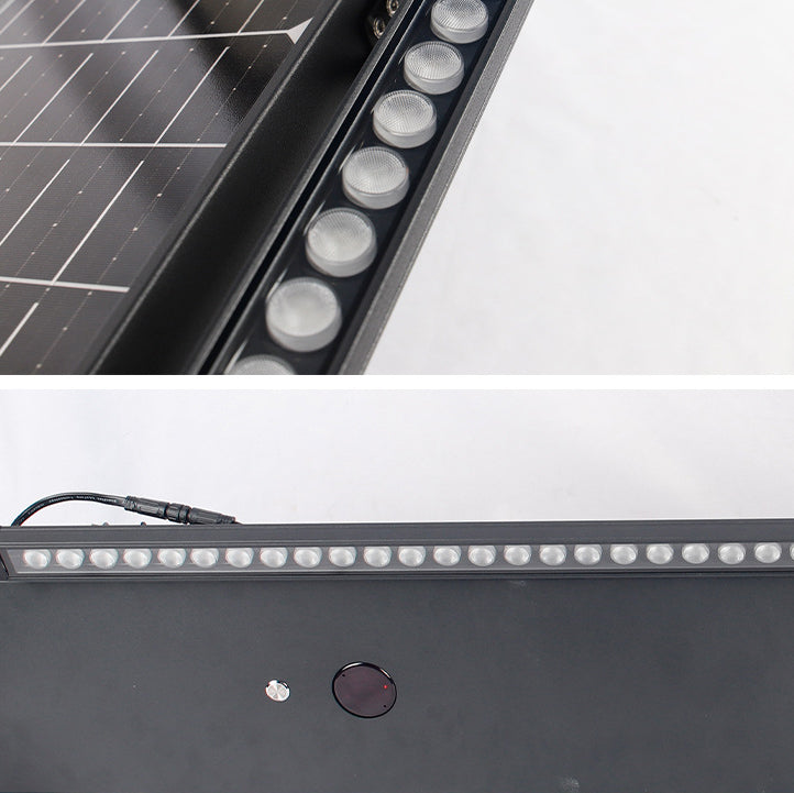Luz LED rectangular de aluminio contemporánea para exteriores, con energía solar, contorno de línea, impermeable, industrial para jardín