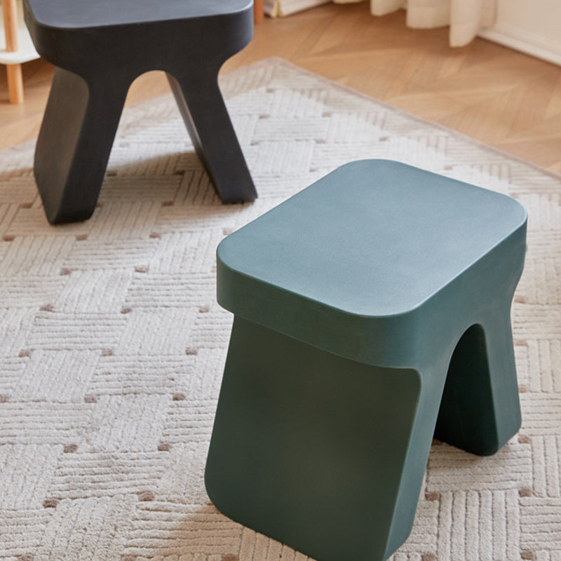 Taburete bajo rectangular, elegante, moderno y minimalista de plástico PE para sala de estar