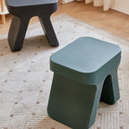 Taburete bajo rectangular, elegante, moderno y minimalista de plástico PE para sala de estar