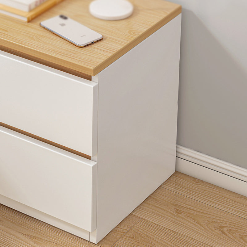 Mesita de noche rectangular minimalista moderna de MDF con 2/3 cajones para dormitorio