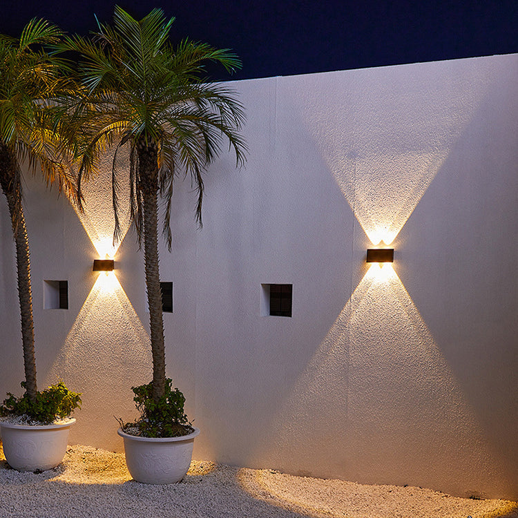 Lámpara de pared LED rectangular moderna minimalista solar impermeable de ABS para exteriores para jardín
