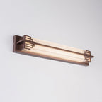 Lámpara de pared LED rectangular de cristal de acero inoxidable impermeable estilo chino tradicional para patio exterior